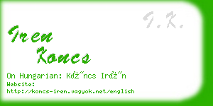 iren koncs business card